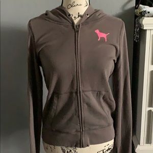 Pink Brand Grey Hoodie
